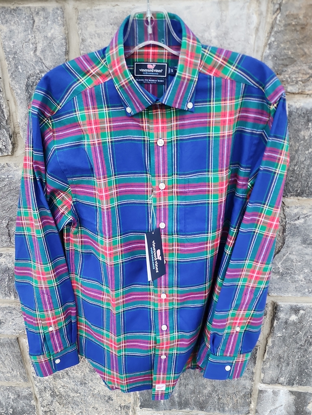 NWT Vineyard Vines Classic Fit Murray Shirt Tansas Plaid sz Small